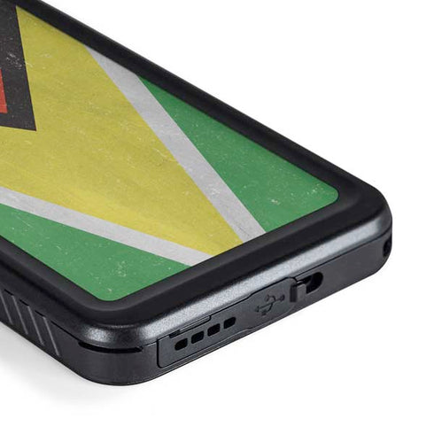 Guyana Flag Distressed Galaxy S23 Plus Waterproof Case